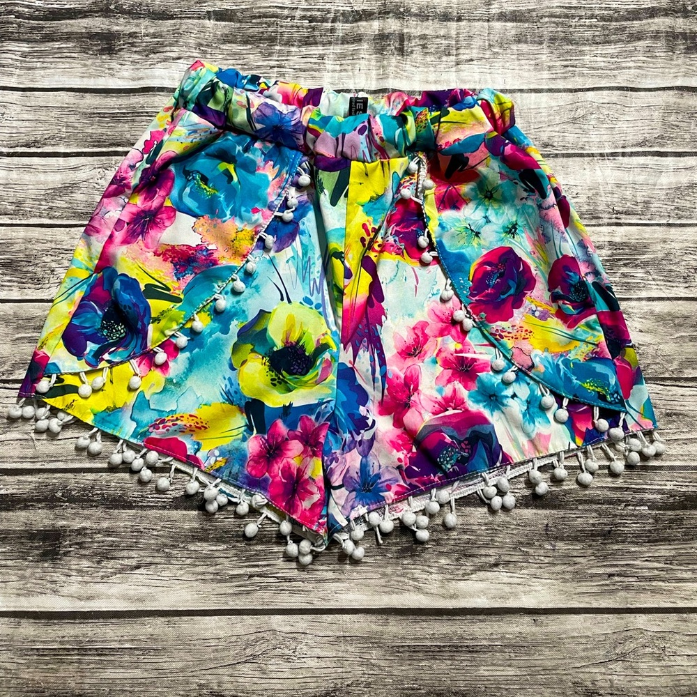 Womens small Choies bright floral print cute boho house shorts excellent cond